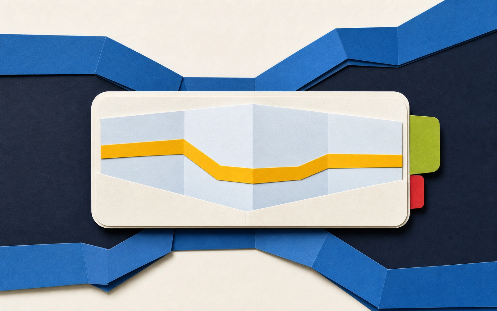 Complex paper network route organized into a compact mobile-minded field guide.