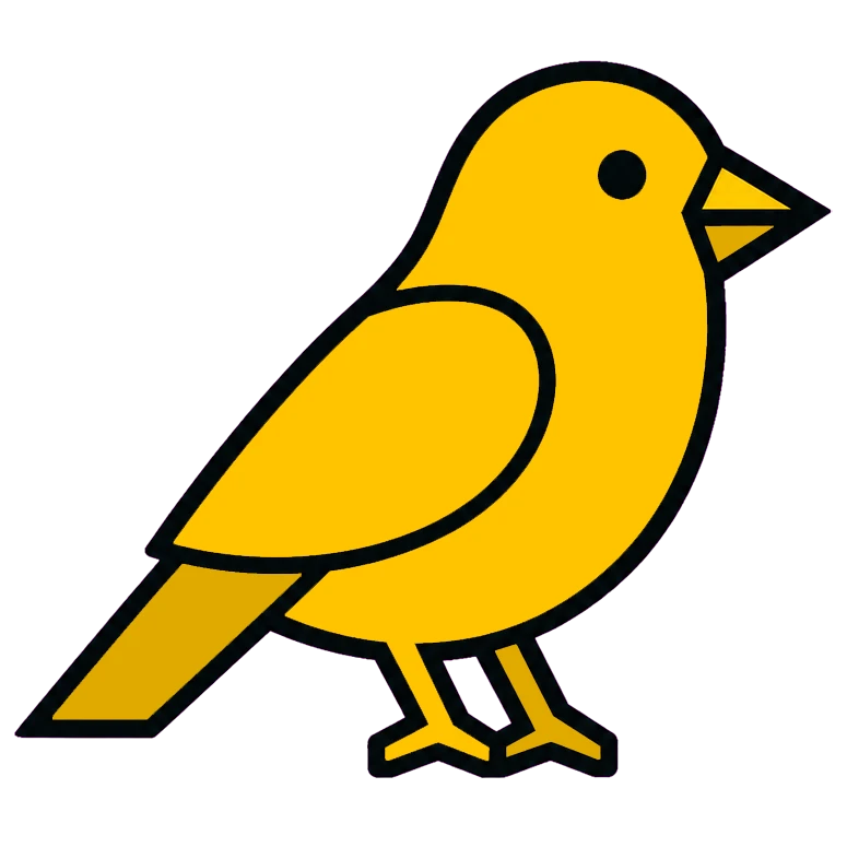 Yellow paper-cut canary icon